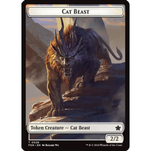 Cat Beast // Dragon (0017) Double-Sided Token (-28 17)