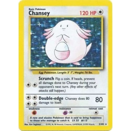Chansey (003/102) Holo Rare Unlimited Holofoil - Single