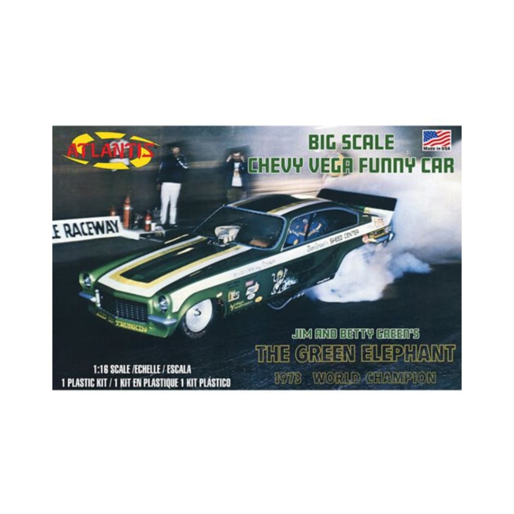 Chevy Vega Funny Car The Green Elephant 1:16 Scale Plastic