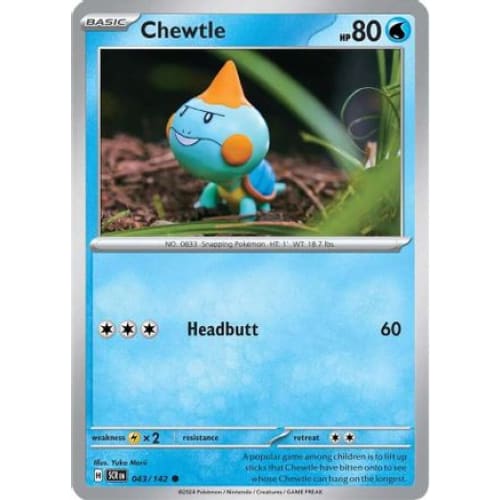 Chewtle (43) Common Reverse Holofoil - Single