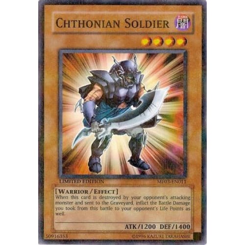 Chthonian Soldier (MF03-EN011) Parallel Rare Limited