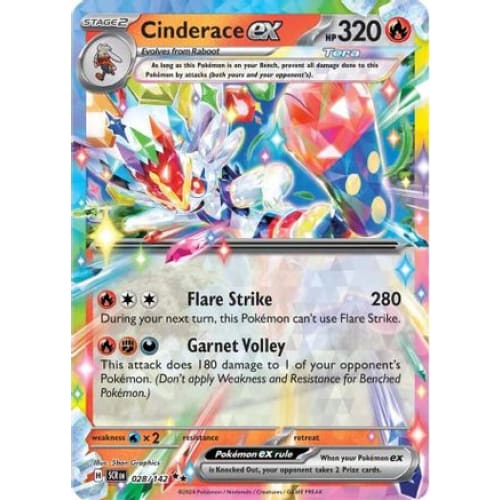 Cinderace ex (28) Double Rare Holofoil - Single
