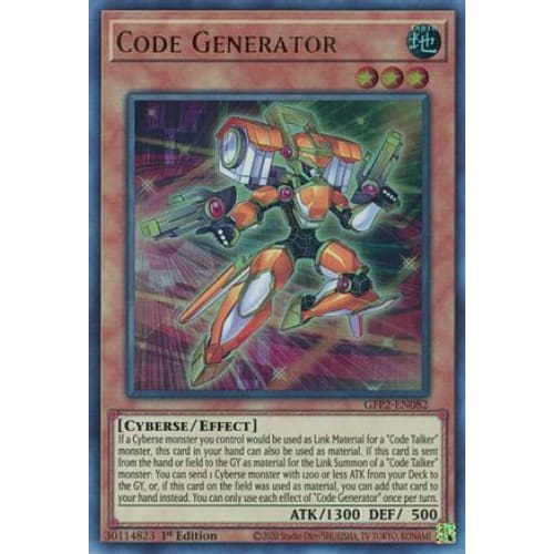 Code Generator (GFP2-EN082) Ultra Rare 1st Edition - Single