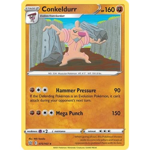 Conkeldurr (075/163) Rare Classic Reverse Holofoil - Single