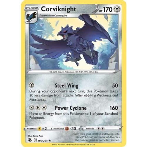 Corviknight (190/264) Rare Classic Reverse Holofoil - Single