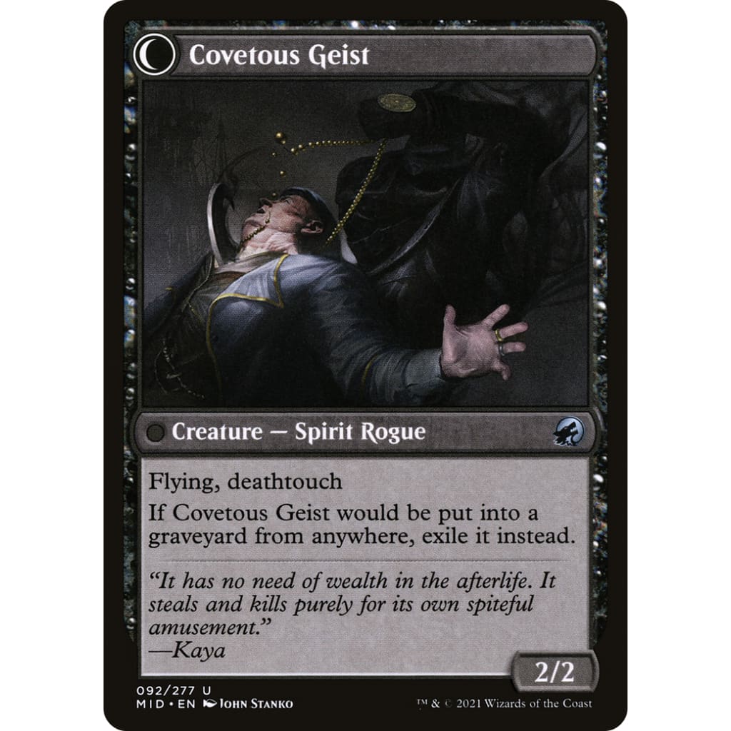 Covert Cutpurse // Covetous Geist (MID-092): (Double Faced