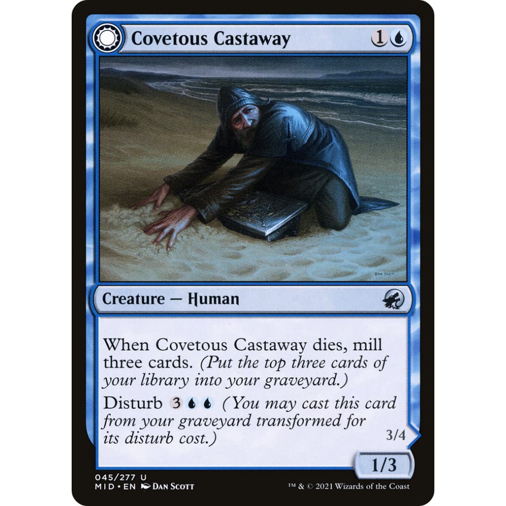 Covetous Castaway // Ghostly Castigator (MID-045): (Double