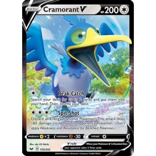 Cramorant V (155/202) Holo Rare Holofoil - Single