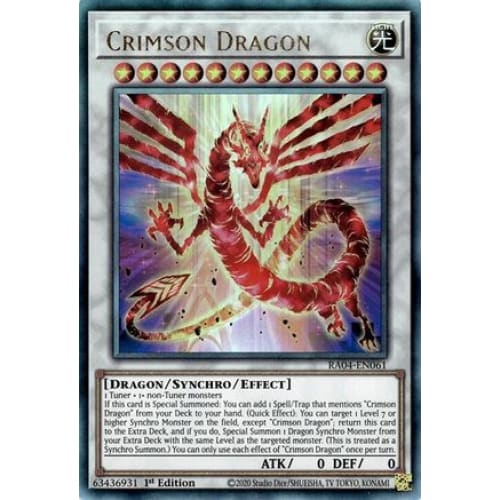 Crimson Dragon (card) (PUR) - RA04-EN061 Prismatic Ultimate
