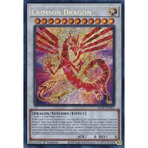 Crimson Dragon (card) (Secret Rare) - RA04-EN061 Secret