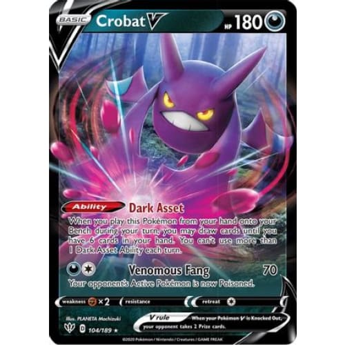 Crobat V (104/189) Holo Rare Holofoil - Single