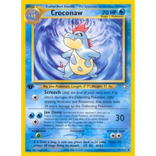 Croconaw (31) Uncommon 1st Edition - Single