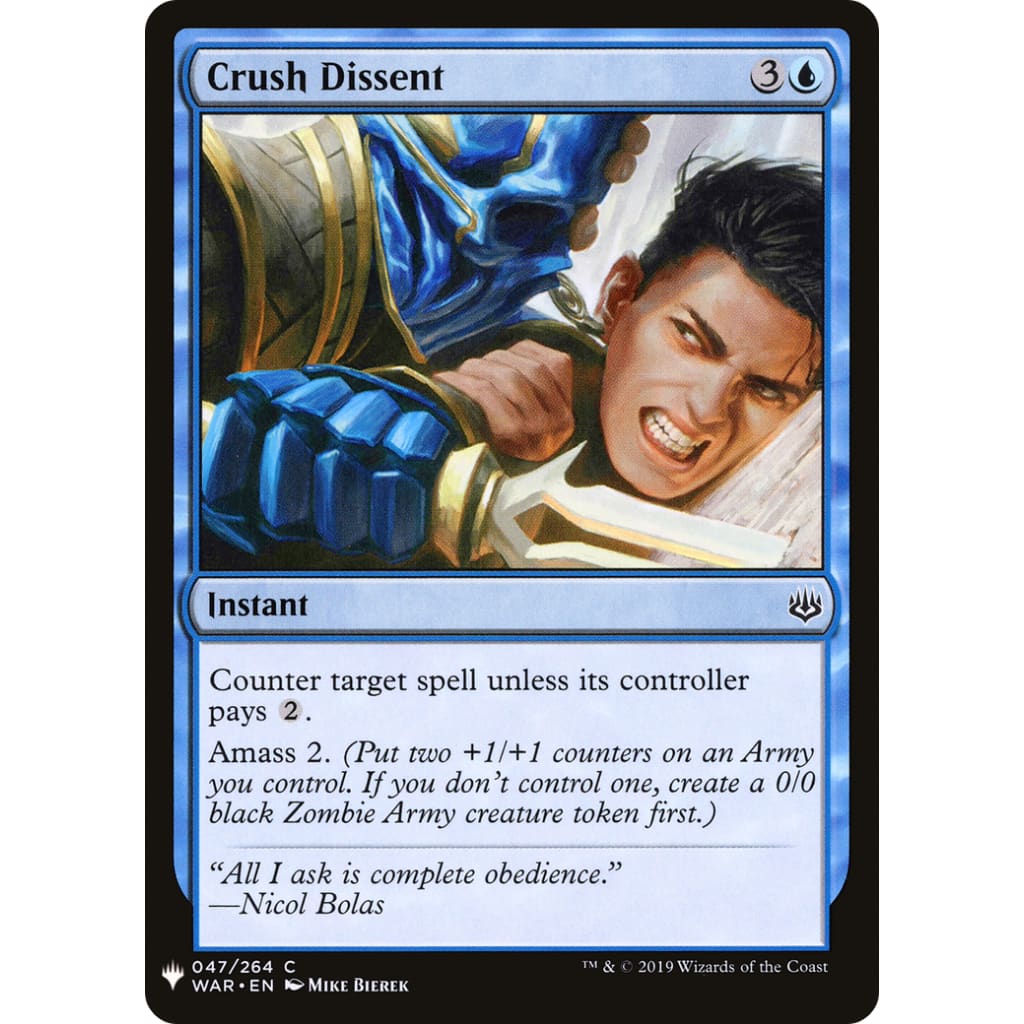 Crush Dissent (PLST-WAR-47) - Single