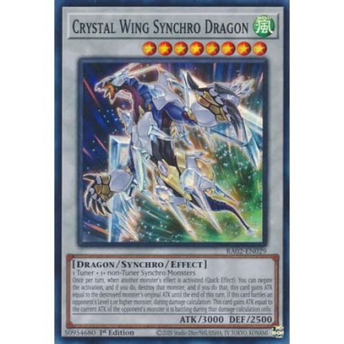 Crystal Wing Synchro Dragon - RA02-EN029 Super Rare 1st