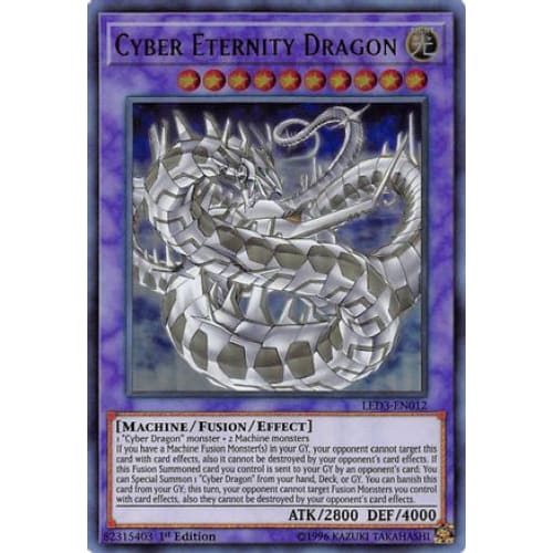 Cyber Eternity Dragon (LED3-EN012) Ultra Rare 1st Edition