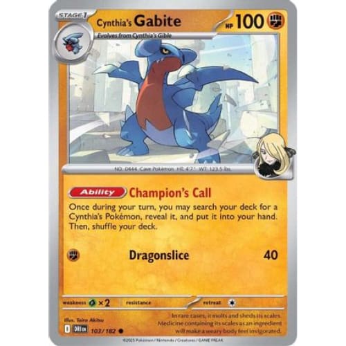 Cynthia’s Gabite (103) Common - Single