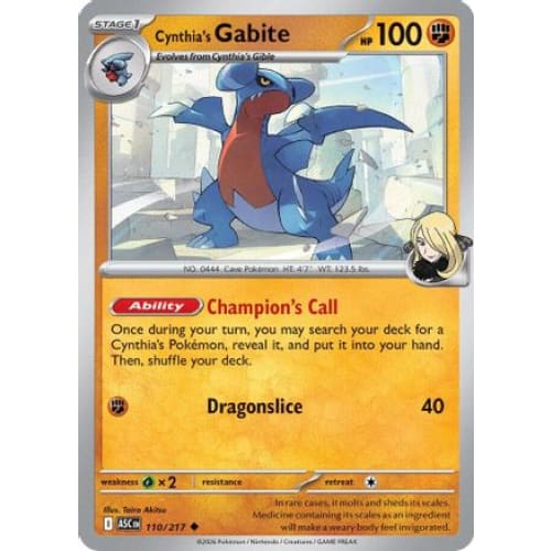 Cynthia’s Gabite (110) Uncommon - Single