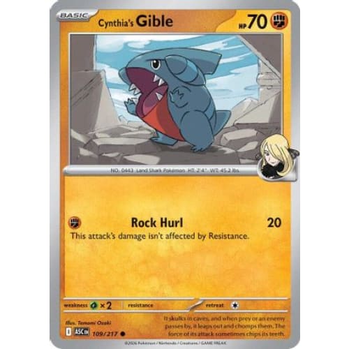 Cynthia’s Gible (109) Common - Single