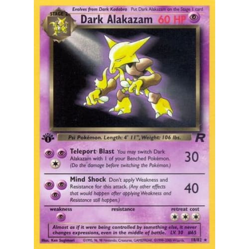 Dark Alakazam (018/082) Rare Classic Unlimited - Single