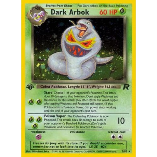 Dark Arbok (002/082) Holo Rare Unlimited Holofoil - Single