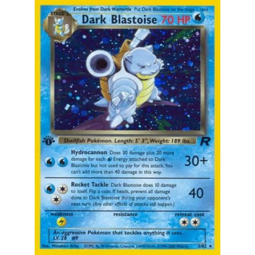 Dark Blastoise (003/082) Holo Rare 1st Edition Holofoil