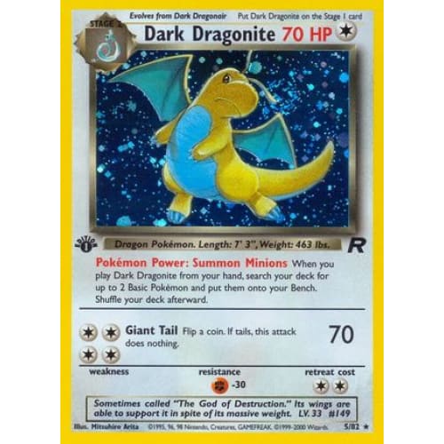 Dark Dragonite (005/082) Holo Rare Unlimited Holofoil