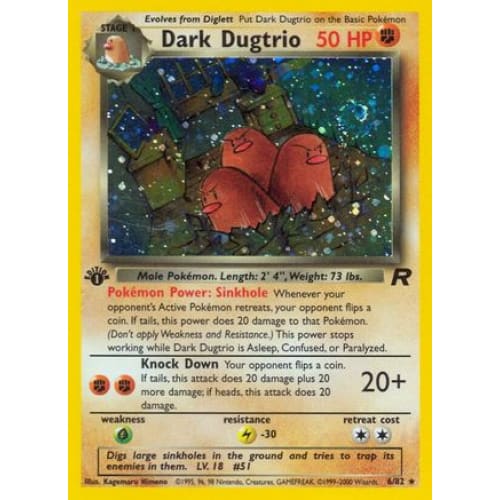 Dark Dugtrio (006/082) Holo Rare 1st Edition Holofoil