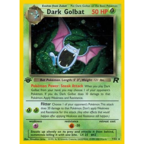 Dark Golbat (007/082) Holo Rare 1st Edition Holofoil