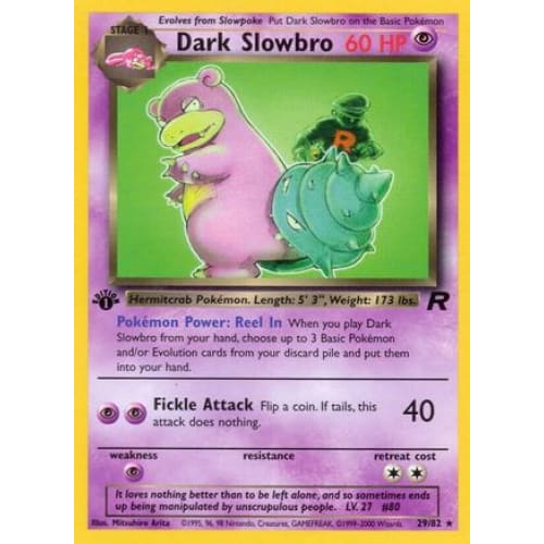 Dark Slowbro (029/082) Rare Classic 1st Edition - Single
