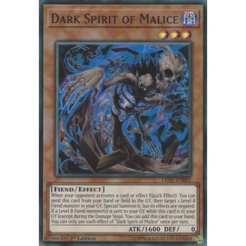 Dark Spirit of Malice (LED5-EN003) Super Rare 1st Edition