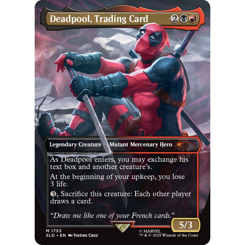 Deadpool Trading Card (SLD-1753) (Borderless) - Single