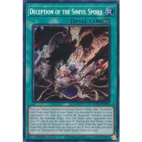Deception of the Sinful Spoils - ROTA-EN055 Secret Rare 1st