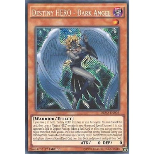 Destiny HERO - Dark Angel (DESO-EN005) Secret Rare 1st