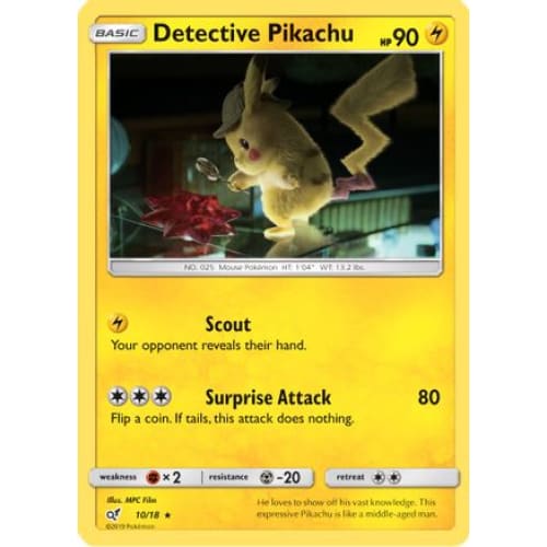 Detective Pikachu (010/018) Rare Classic Holofoil - Single