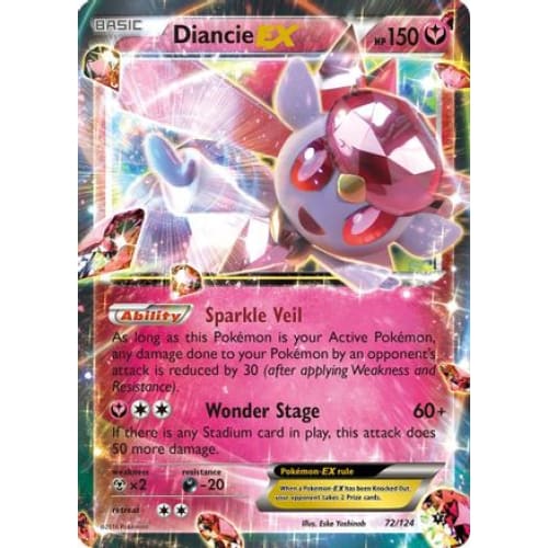 Diancie-EX (072/124) Holo Rare Holofoil - Single