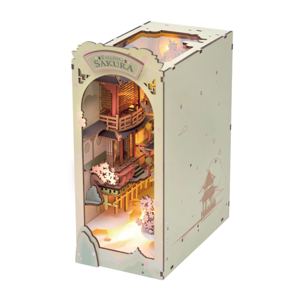 DIY Miniature Book Nook Kit Falling Sakura