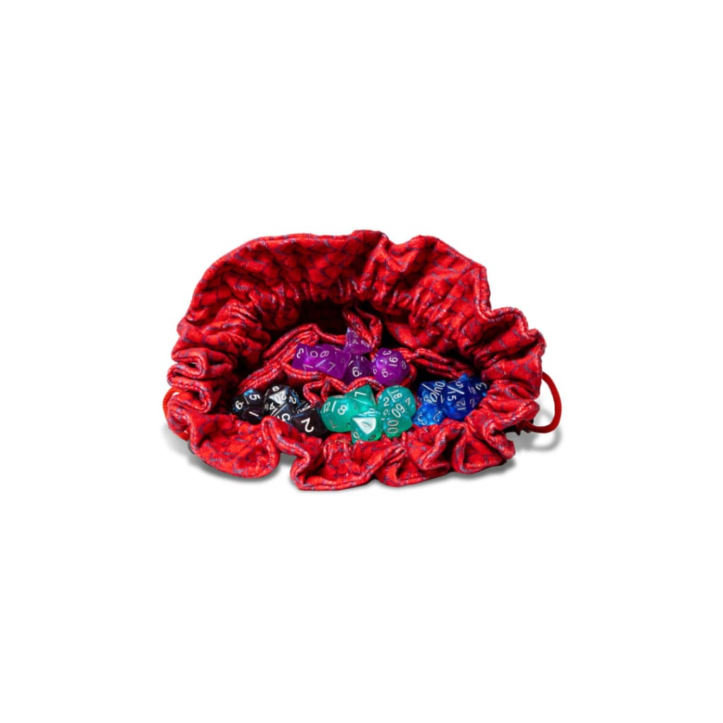 Dragon Storm Velvet Compartment Red Scales Dice Bag