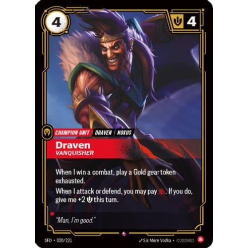 Draven - Vanquisher (020/221) - Spiritforged Foil - Single