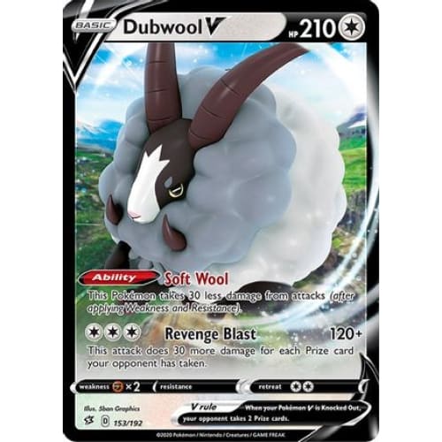 Dubwool V (153/192) Holo Rare Holofoil - Single