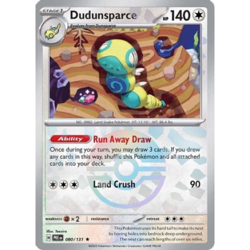 Dudunsparce (Poke Ball Pattern) (80) Rare Classic Holofoil