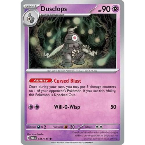 Dusclops (36) Common Reverse Holofoil - Single