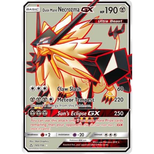 Dusk Mane Necrozma-GX (145/156) Ultra Rare Holofoil - Single