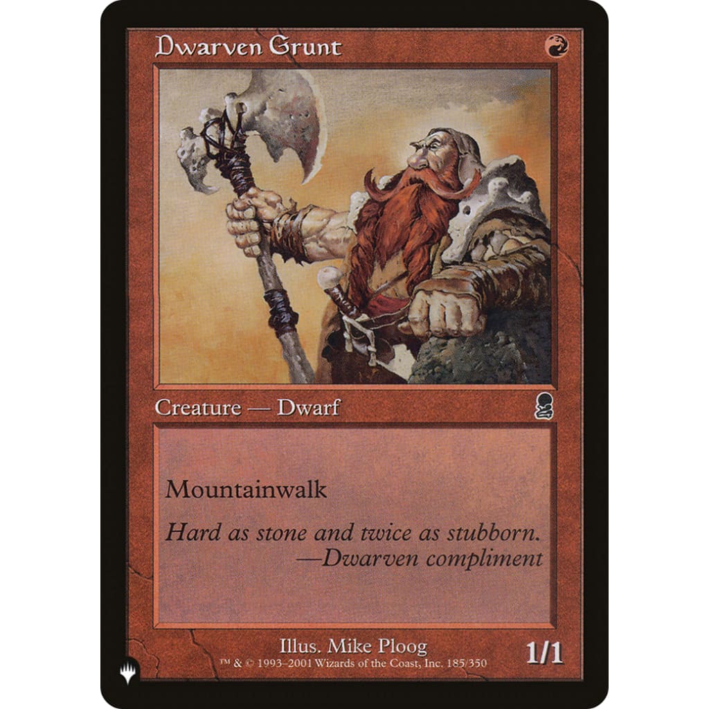 Dwarven Grunt (PLST-ODY-185) - Single