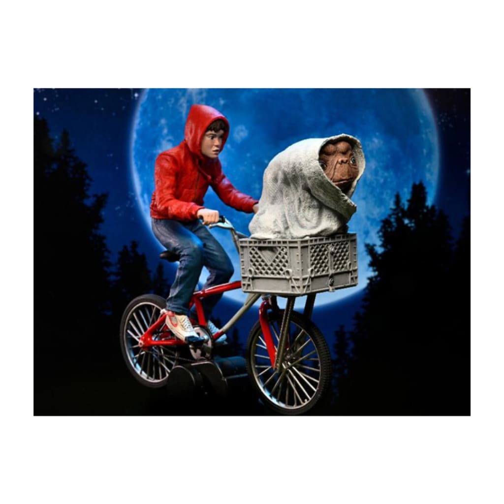 E.T. 40th Anniversary Elliot & on Bicycle 7’’ Scale Figure