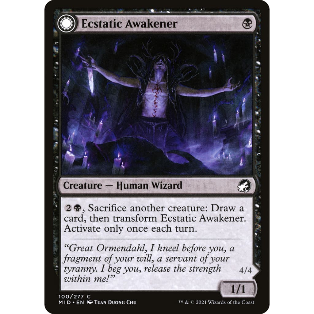 Ecstatic Awakener // Awoken Demon (MID-100): (Double Faced