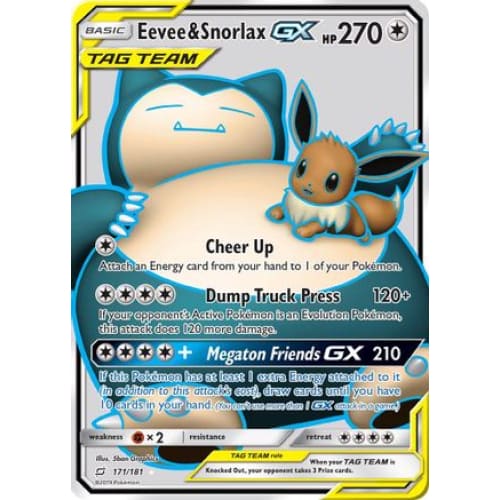 Eevee & Snorlax-GX (171/181) Ultra Rare Holofoil - Single