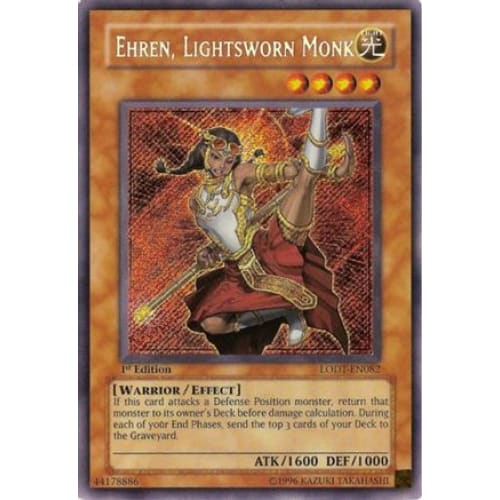 Ehren Lightsworn Monk (LODT-EN082) Secret Rare 1st Edition