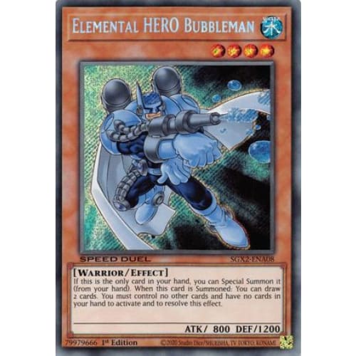 Elemental HERO Bubbleman (Secret Rare) (SGX2-ENA08) Secret