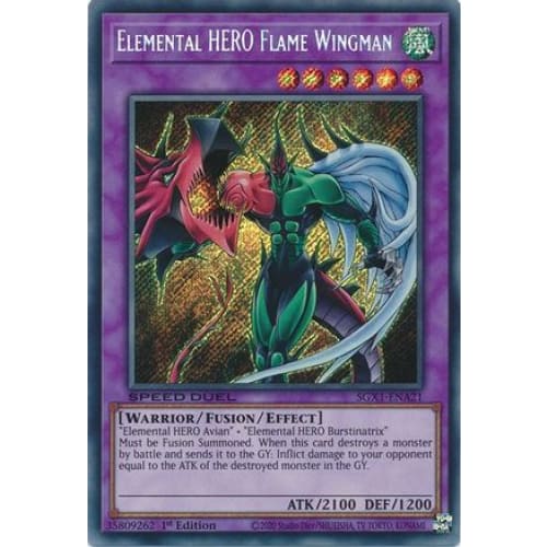Elemental HERO Flame Wingman (Secret Rare) (SGX1-ENA21)