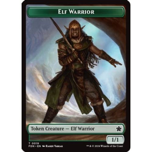 Elf Warrior // Cat (001) Doubled-Sided Token (-19 1) Foil